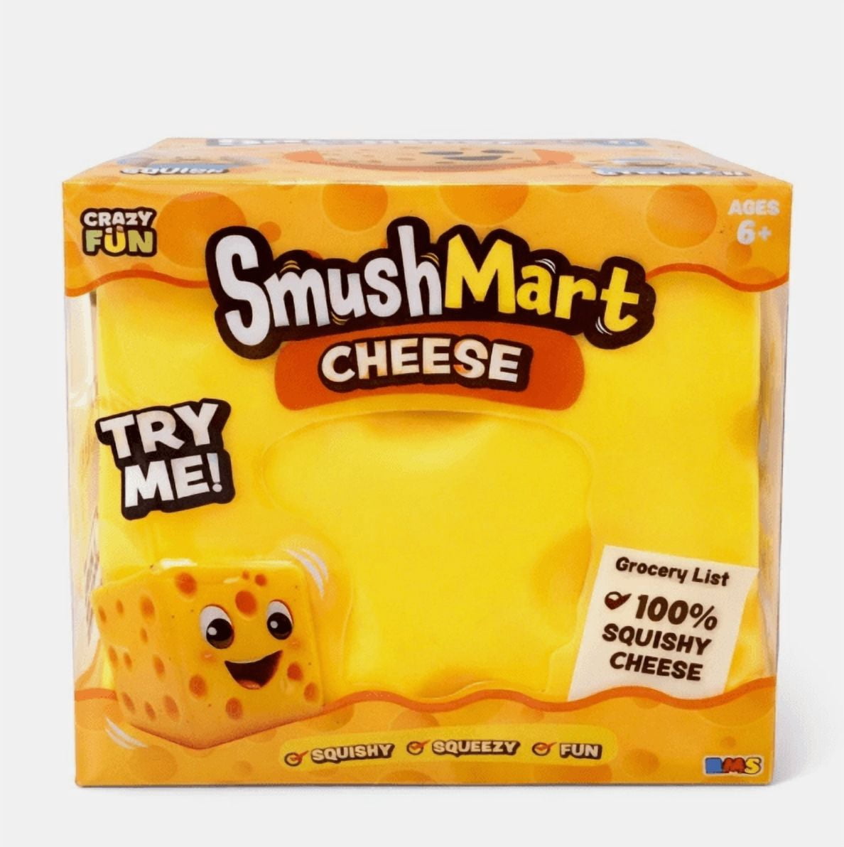 ‌Squishy JUMBO CHEESE SQUISHY 5” Smush Mart ,Soft Sensory Stress Relief Tools for Teens and Adults - Fun Novelty Gift for Holiday Festivals