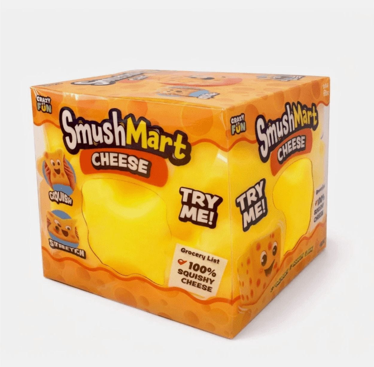 Squishy JUMBO CHEESE SQUISHY 5” Smush Mart ,Soft Sensory Stress Relief Tools for Teens and Adults - Fun Novelty Gift for Holiday Festivals