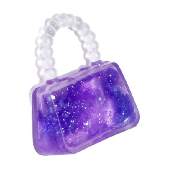Squishy Mini Handbag Stress Relief Squeeze Toy, Transparent Glitter Filled Purse Shaped Sensory Fidget Toy for Kids Adults, Soft Decompression Hand Toy for Party Favor Gift