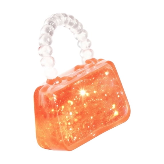 Squishy Mini Handbag Stress Relief Squeeze Toy, Transparent Glitter Filled Purse Shaped Sensory Fidget Toy for Kids Adults, Soft Decompression Hand Toy for Party Favor Gift
