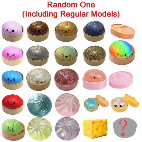 Squishy Mystery Box,Rare Pink Glitter Dumpling Squishy - Mystery Blind Box Bao Bun Htf - Sparkling Stress Relief Collectible & Desktop Accessory For Adults Under $5