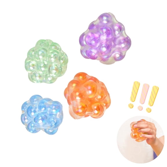 Squishy Pearl Popping Stress Balls - Colorful Fidget Sensory Toys for Kids, Anxiety Relief Tools, Autism-Friendly Playthings, Great Stocking Stuffers, Party Favors, and Adult Desk Calming Toys