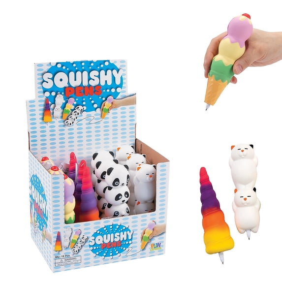 Squishy Pens 12 Pc/Db - Party Favors - 12 Pieces