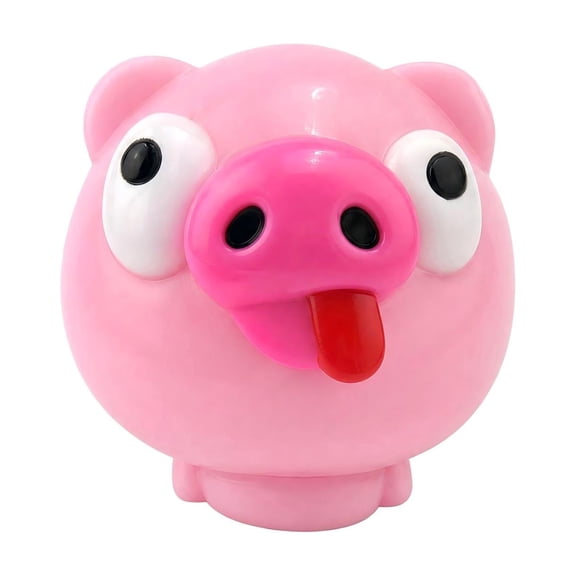 Squishy Pig Stress Ball with Funny Face Changing Design, Pink, for Kids and Adults Relaxation Relief, Squeeze Toy