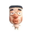 thumbnail image 1 of Squishy Relaxation Toy with Funny Pot Cover Head Character, Single Pack, Beige and Black, for Office Desk, Toy, 1 of 3