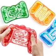 Joyfy 4 Pcs Sensory Toys for Kids Squishy Fidget Toys Stress Relief Sensory Products for Calm Down, Squeeze Fidget Tube for Classroom, Filled Goo & Glitter