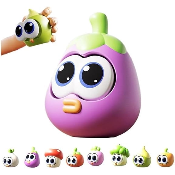 Squishy Sensory Fidget Toys - 8 Pack Fruit & Vegetables with Popping Eyes, Easter Basket Stuffers, Stress Relief Gifts for Adults, Classroom Prizes(XX)