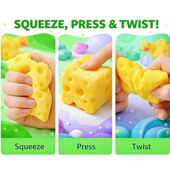 Squishy Squeeze Cheese Block, Unbreakable Cheese Figurine Simulation Cheeses Food Squeeze Toy, Cheese Stress Relief Soft Novelty Toy, Squishy Cheeses Stress Ball