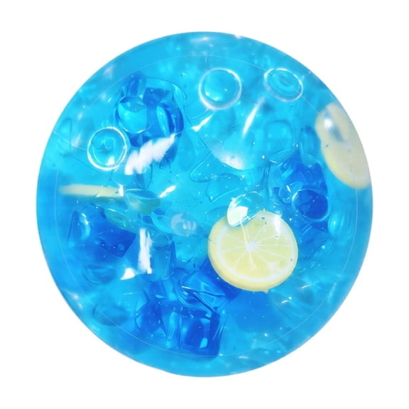 Squishy Stress Ball Slow Rising Fidget Toys for Anxiety Relief, 2.36-inch Glacier Lemon Squeeze Toys with Shells for Adults (1 Pc)