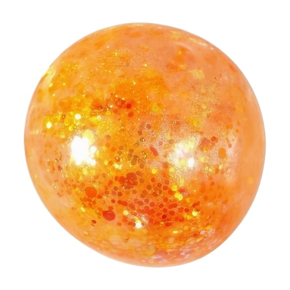 Squishy Stress Ball with Glitter Design, 2.36 Inch, Orange, for Relaxation, Squeeze Toy