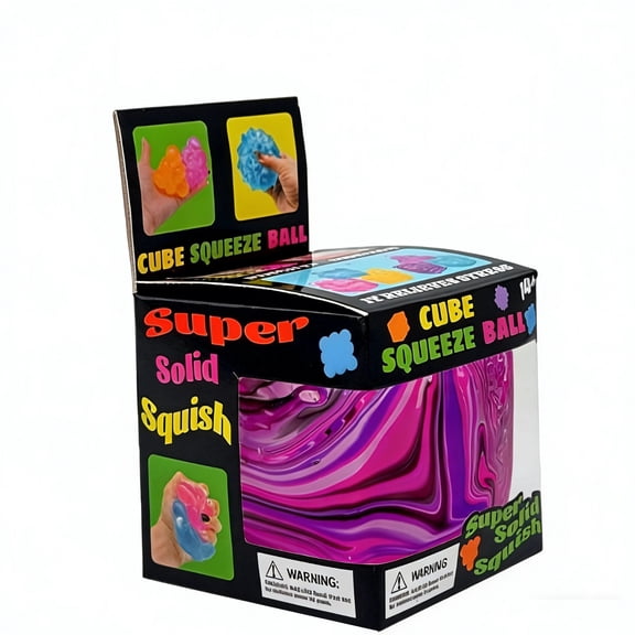 Squishy Stress Cube, Stress Ball for Kids Adults Squishies Stress Relief, Fidget Cube Sugar Ball, Sensory Toy for Kids with Autism, Fidgets for Birthday,Office, Stocking Stuffer Gift（Pink）