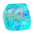 thumbnail image 1 of Squishy Stress Cube with Ocean Sea Creatures and Glitter Stars, 1.2 Inches, Teal Green, for Relaxation Relief, Squeeze Toy, 1 of 3