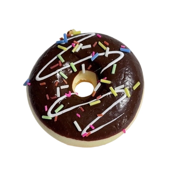 Squishy Stress Toy, Toy Food, 2.4inDonut, Realistic Play Food, Sensory Toy, Donut Ornament, Brown Glaze, Multi Sprinkles, Blue Decorations, Desk Toy, 1 Pc