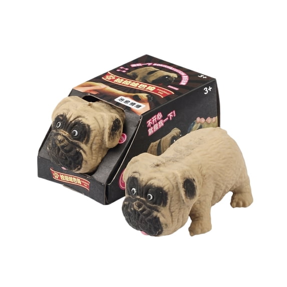 Squishy Stress Toy with Slow Rising Pug Design, 1 Pack, Beige and Black, for Kids and Adults, Sensory Squeeze Toy