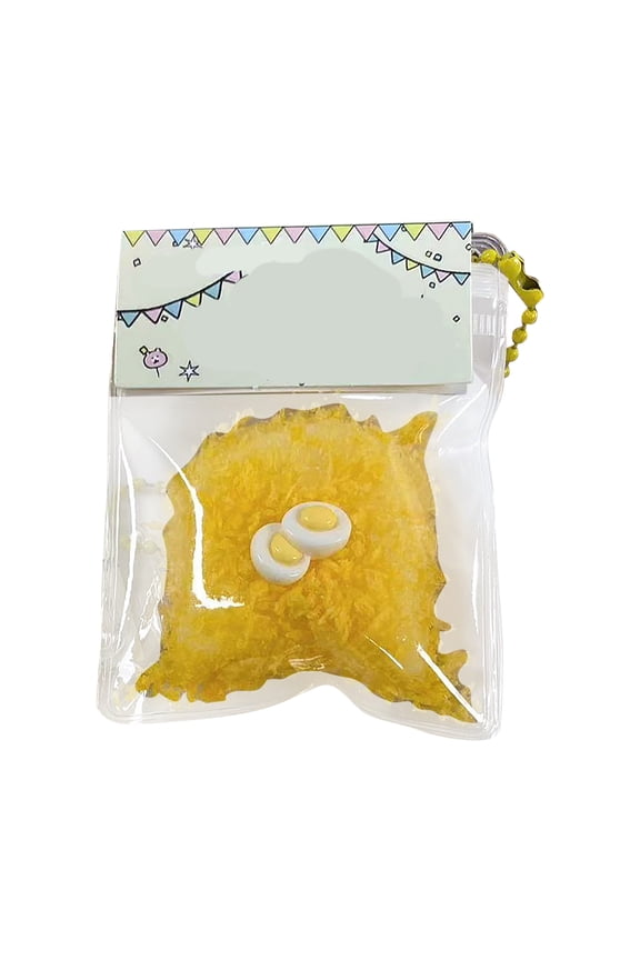 Squishy Stress toy Stress Relief toy Stretchy Sensory Squeeze toy Fidget Keychain Ball Chain Keychain for Daily Anxiety Relief Everyday Use Yellow Single Pack