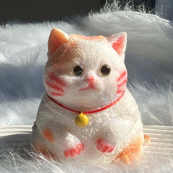 Squishy T-oys, Cute Cat Decoration, 3.5 Inch Lifelike Chubby Cat Squishy, Ultra Soft Slow Rebound Squeeze Tool, Portable Stress Relief Accessory for Home Office Indoor Leisure and Daily Relaxation