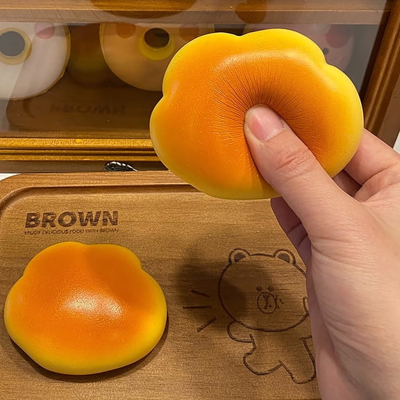 Squishy Toast Slow Rising Sticky Bread Squeeze Toy Stress Relief, Fun Desk Toy for Adults Home Office School Relaxation