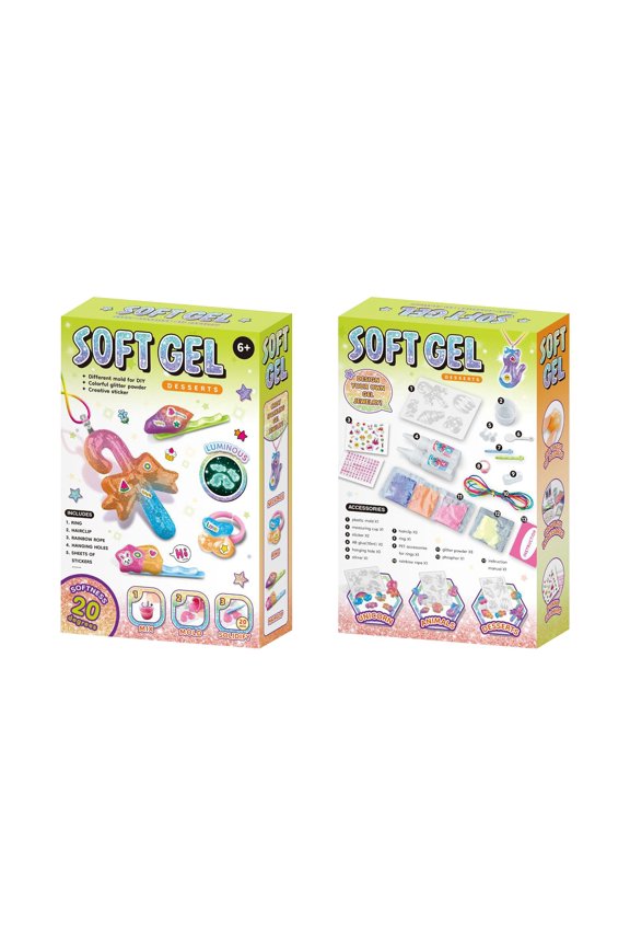 Squishy Toys DIY Soft Gel Craft Kit for Kids Create Your Own Glittering Keychains and Accessories Fun Arts & Crafts Set Anti-Stress, Help Anxiety and Improve Focus, Fidget Toys, Stress Relief Toys fo