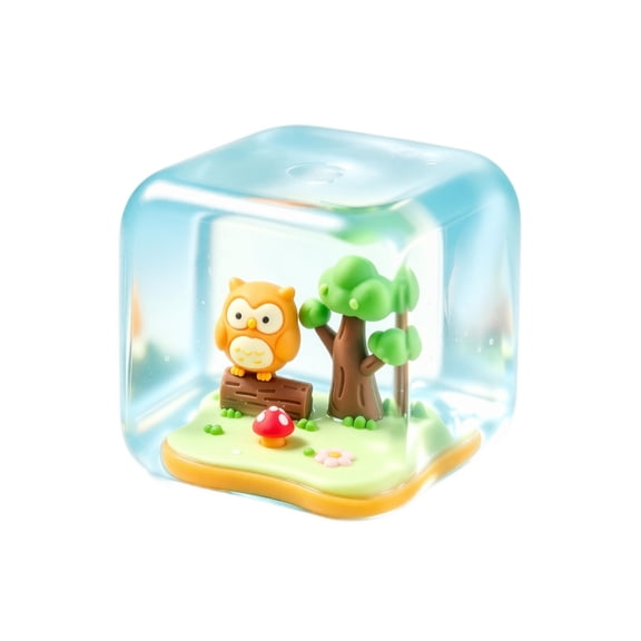 Squishy Toys Fidget Stress Cube, Tiny Cube World Squishies With Owl Design, Slow Rising Sensory Squeeze Toy, Stress Relief Desk Collectible Toy For Holiday Stocking Stuffers