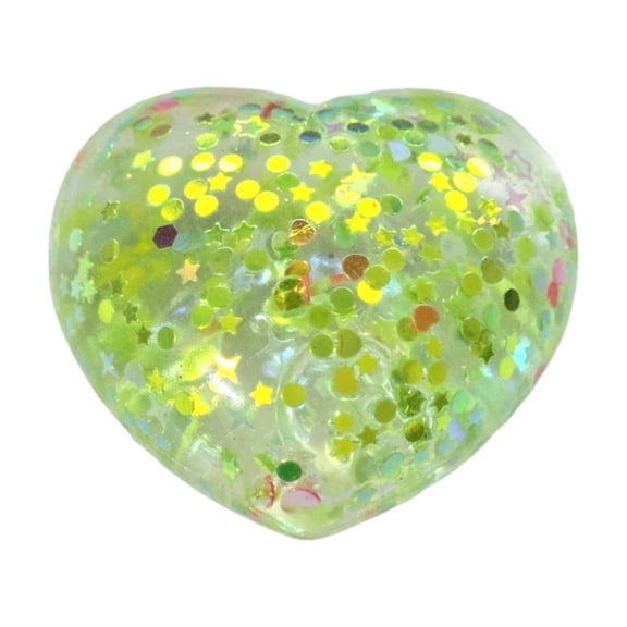 Squishy Valentines Heart Shaped Stress Ball, 2.36" Soft Rubber Glitter Heart Squeeze Fidget Toys Adults Anti Anxiety Stress Relief