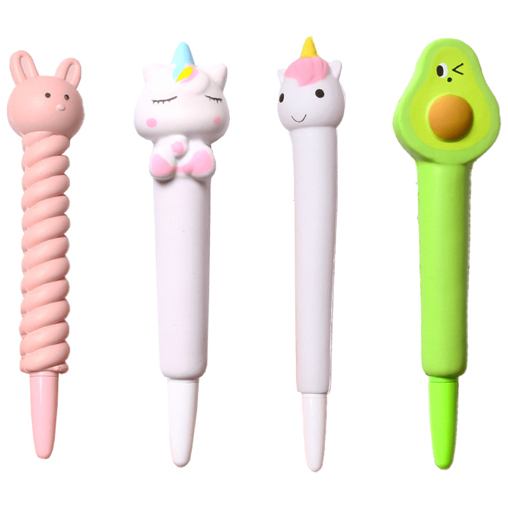 Cute Multicolor Ballpoint Pens,10 in 1 Color Kawaii Cartoon Retractable  Animals Kids Gel Pens Students Girls Boy Novelty Fun 10 Colored Pens Office