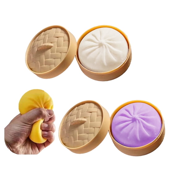 Squishying Stress Balls Fidgets Large Steamed Stuffed Dumpling Bun Squeezeball for Anxiety Relief Focus