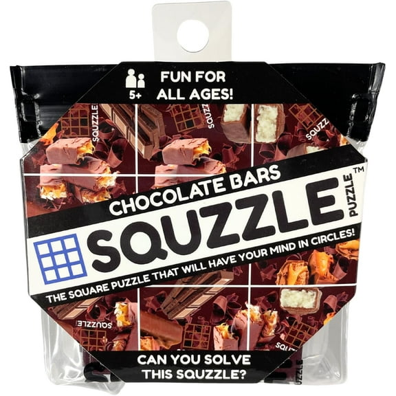 Squzzle Puzzle  9-Piece Travel Puzzle Game for Kids Ages 5+ | Screen-Free Brain Teaser for Focus & Problem Solving | Collect All Designs (Chocolate Bars)
