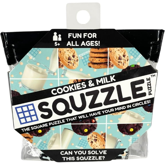 Squzzle Puzzle  9-Piece Travel Puzzle Game | Screen-Free Brain Teaser Puzzle for Focus & Problem Solving | Collect All Designs (Cookies & Milk) | Teacher Gift | Middle School Classroom Center