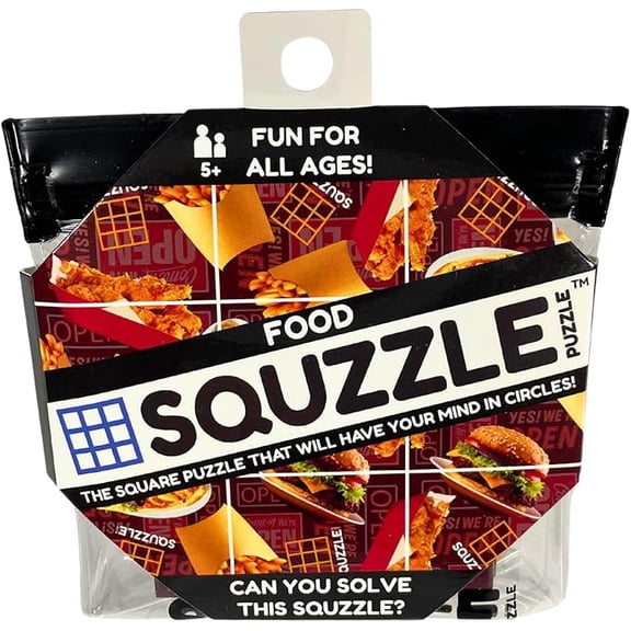Squzzle Puzzle  9-Piece Travel Puzzle Game | Screen-Free Brain Teaser Puzzle for Focus & Problem Solving | Collect All Designs | Teacher Gift | Middle School Classroom Center (Food)