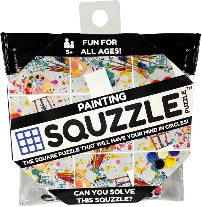 Squzzle Puzzle – 9-Piece Travel Puzzle Game | Screen-Free Brain Teaser Puzzle for Focus & Problem Solving | Collect All Designs | Teacher Gift | Middle School Classroom Center (Painting)