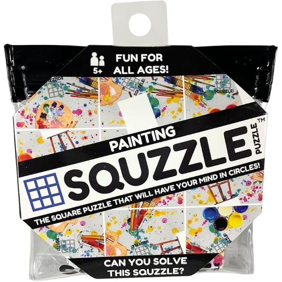 Squzzle Puzzle  9-Piece Travel Puzzle Game | Screen-Free Brain Teaser Puzzle for Focus & Problem Solving | Collect All Designs | Teacher Gift | Middle School Classroom Center (Painting)