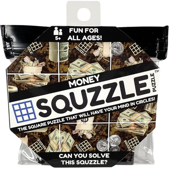 Squzzle Puzzle  9-Piece Travel Puzzle Game | Screen-Free Brain Teaser Puzzle for Focus & Problem Solving | Collect All Designs | Teacher Gift | Middle School Classroom Center (Money)
