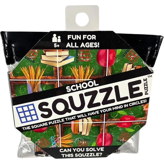 Squzzle Puzzle  9-Piece Travel Puzzle Game | Screen-Free Brain Teaser Puzzle for Focus & Problem Solving | Collect All Designs | Teacher Gift | Middle School Classroom Center (School)