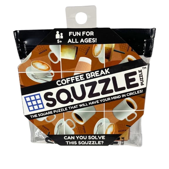 Squzzle Puzzle  Coffee Break 9-Piece Travel Puzzle Game | Screen-Free Brain Teaser for Focus & Problem Solving | Fun for All Ages 5+ | Compact Coffee-Themed Design