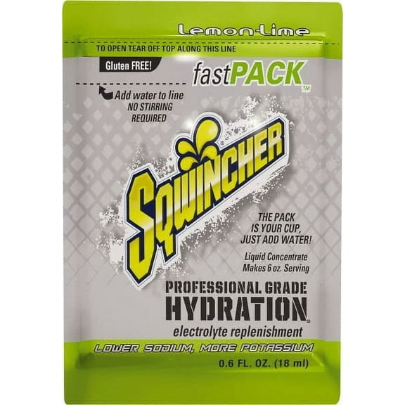 Sqwincher 0.6 oz Pack Lemon-Lime Activity Drink Liquid Concentrate, Yields 6 oz