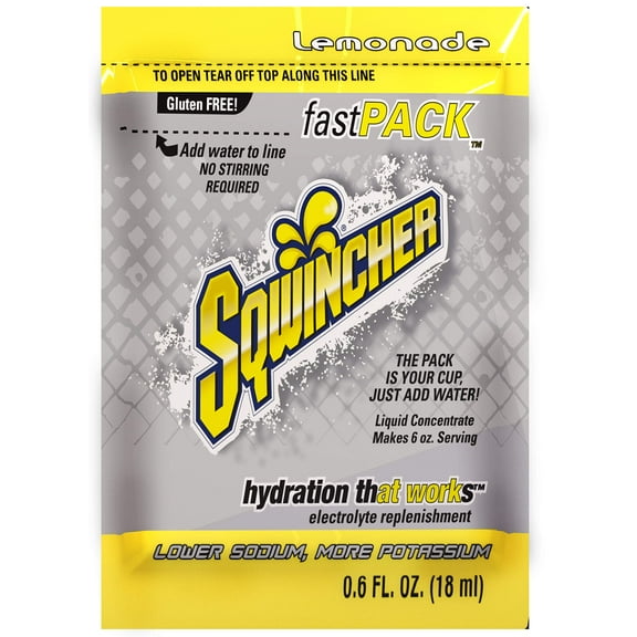 Sqwincher 015303-La Fast Pack Liquid Concentrate Packet, 6 Oz, Yellow, Standard (Pack Of 50)