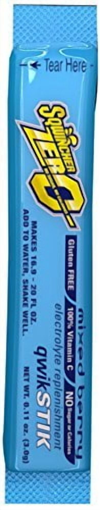 Sqwincher 060101-MB Zero Qwik Stik Powder, 20 oz, Blue, Standard Pack of 50