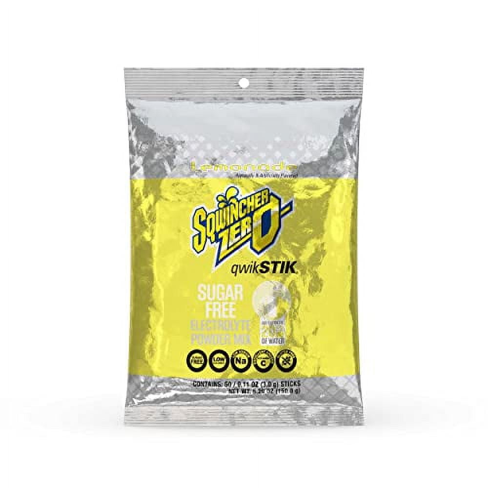 Sqwincher 060103-LA-50 Zero Qwik Stik Sugar Free, Lemonade, .11 oz (Pack of 50)