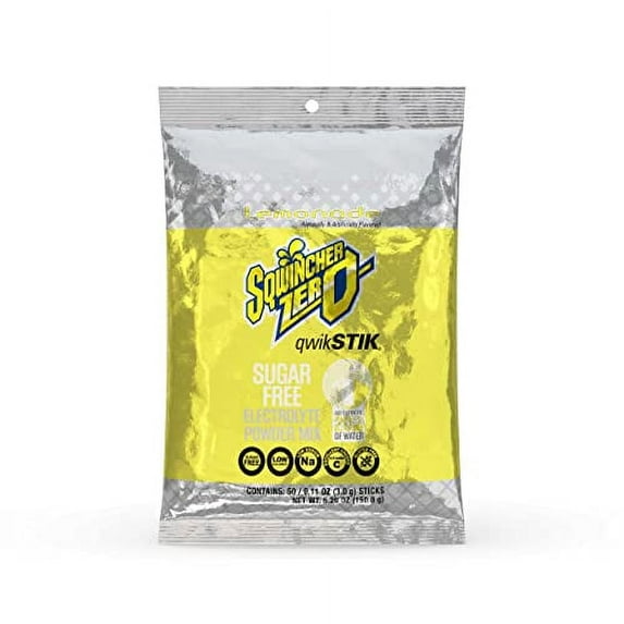Sqwincher 060103-LA-50 Zero Qwik Stik Sugar Free, Lemonade, .11 oz (Pack of 50)