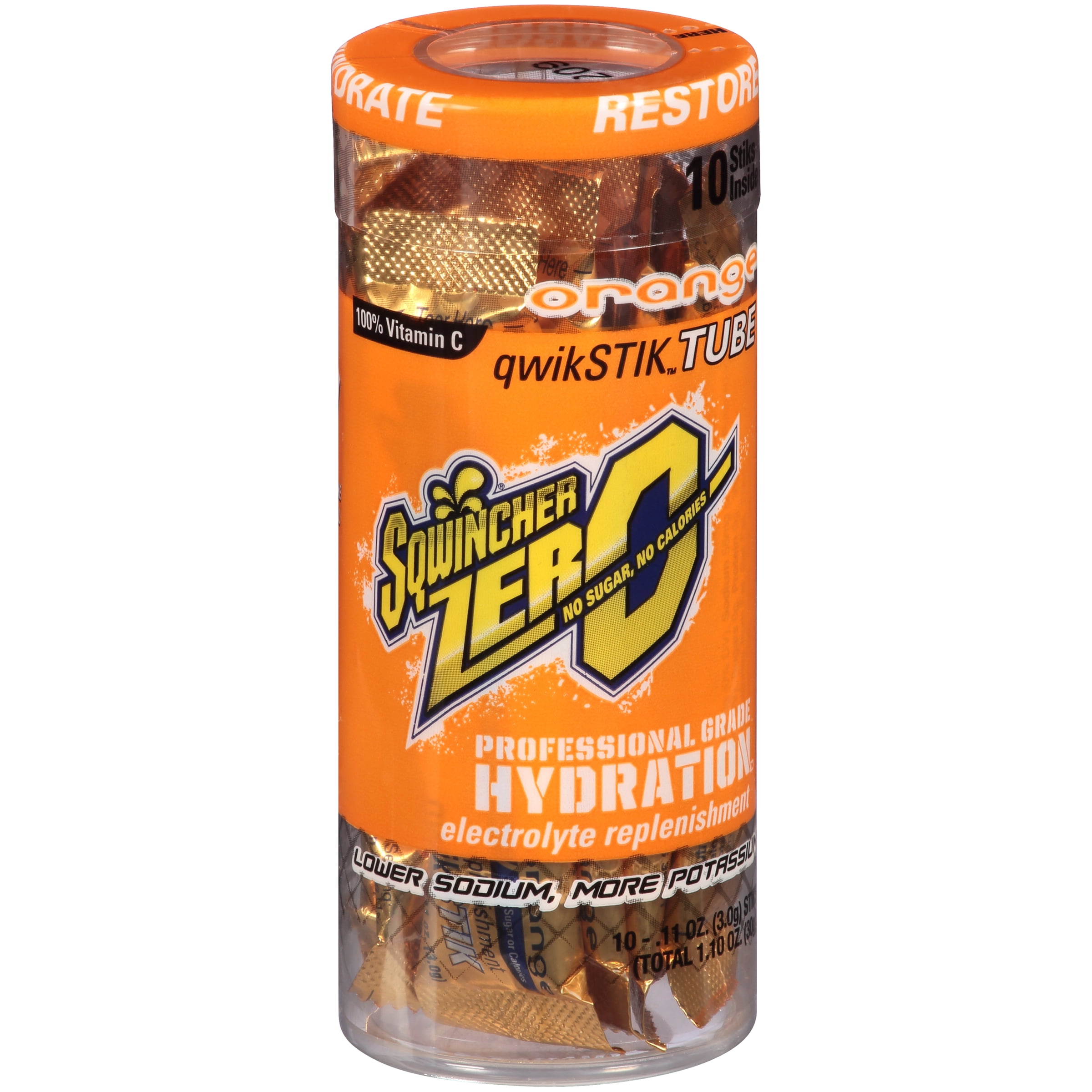 Sqwincher Sports Drink Mix,Sugar Free,Orange,PK10 159060116