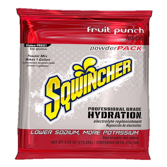 Sqwincher 5 Gallon Fruit Punch Flavored Electrolyte Drink Mix Powder Concentrate