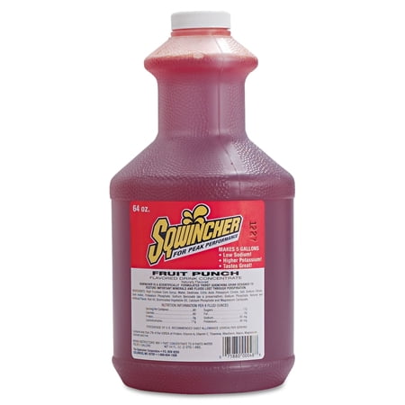 Sqwincher Liquid Concentrate Electrolyte Drink Fruit Punch 64oz Bottles 6/Carton 030325FP