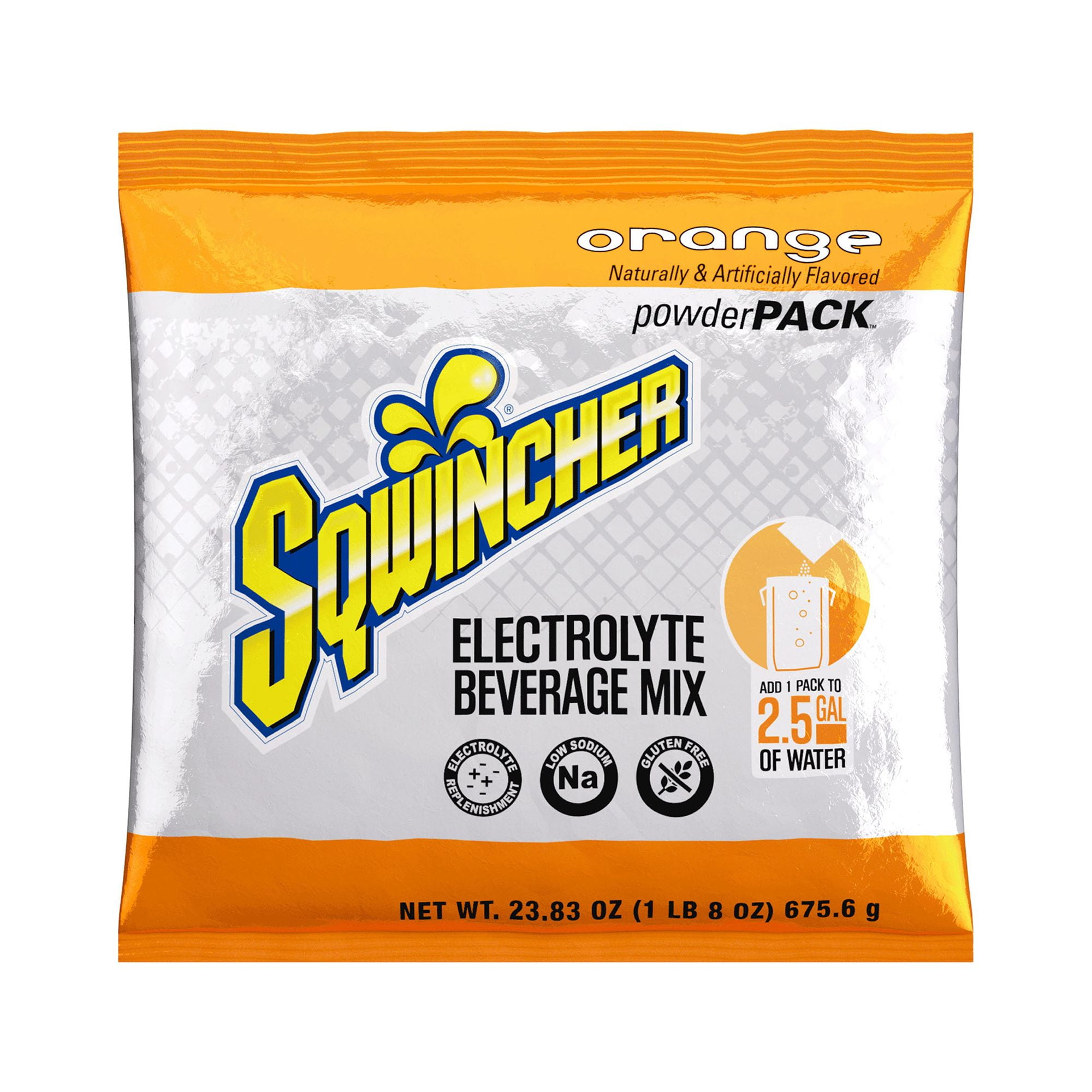 Sqwincher Powder Pack Oral Electrolyte Solution Orange 23.83 oz. Packet