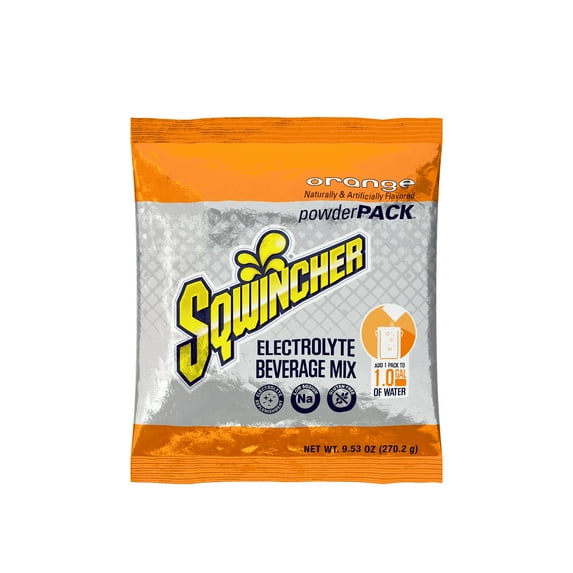 Sqwincher Powder Pack Oral Electrolyte Solution Orange 9.53 oz. Packet 20 Ct