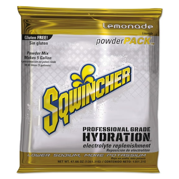 Sqwincher Powder Packs, Lemonade, 47.66 oz, Pack
