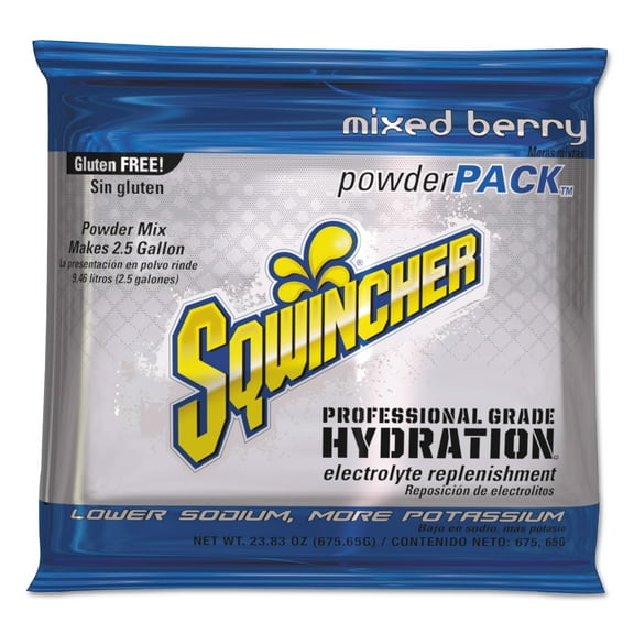 Sqwincher Powder Packs, Mixed Berry, 23.83 oz, Pack