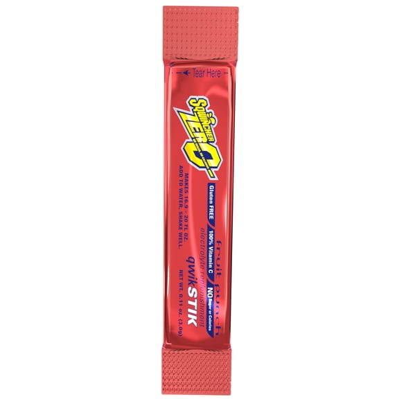 Sqwincher Quik Stik Zero Oral Electrolyte Solution Fruit Punch 0.11 oz. Packet 50 Ct