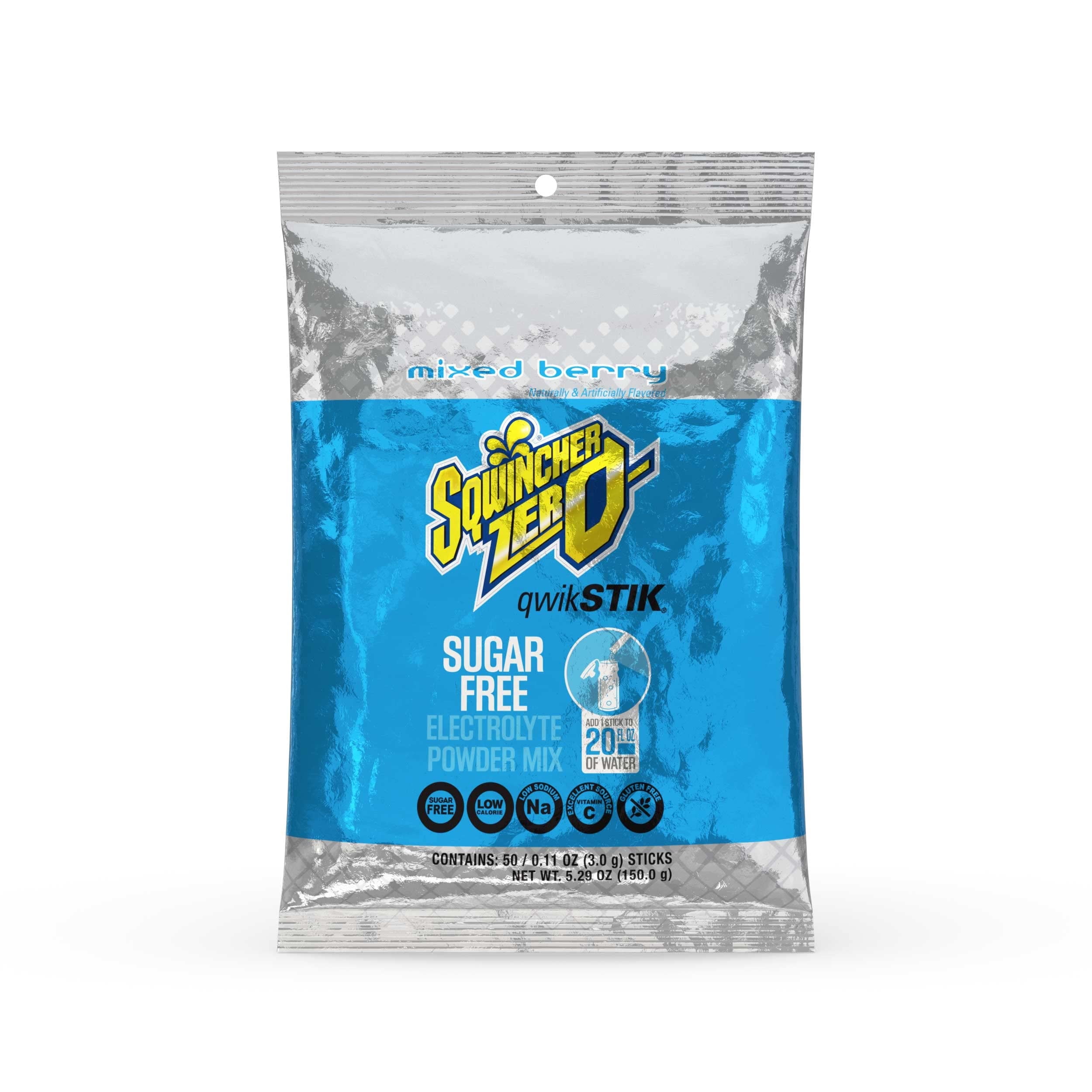 Sqwincher Qwik Stik Zero Sugar Free Mixed Berry 50 Count 0.11 Oz