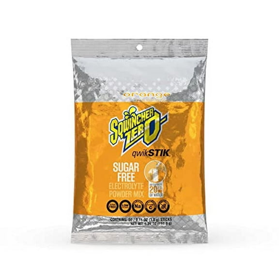 Sqwincher Zero Qwik Stik Sugar Free, Orange, .11 0z (Pack of 50)