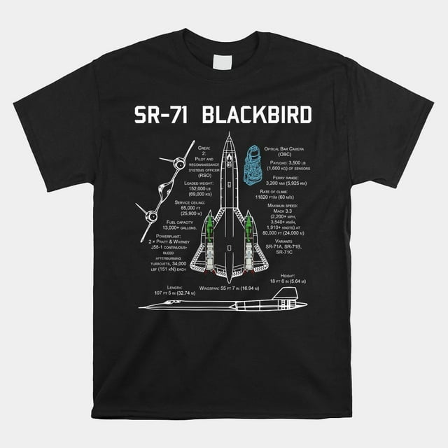 Sr-71 Blackbird Specs Shirt - Walmart.com